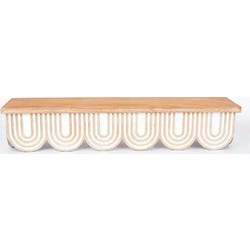 ΡΑΦΙ ΞΥΛΙΝΟ NATURAL - ΛΕΥΚΟ 60x13x12cm