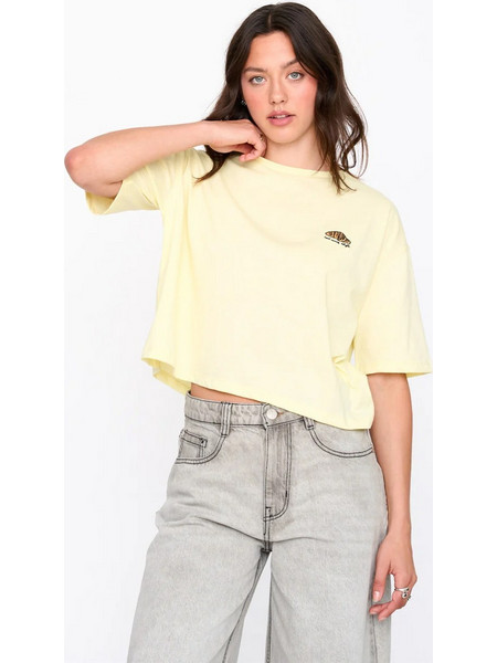 24COLOURS T-Shirt Γυναικεία Κοντομάνικη Μπλούζα Cotton Relaxed Fit - Yellow 12530b