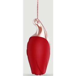 Δονητής Σιλικόνης Κολιέ Τριαντάφυλλο Liquid Silicone Luxury Rose Necklace Mini Vibrator - Κόκκινος