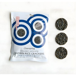 Κράκερ από Καστανό Ρύζι - Μαύρο Σουσάμι & Tamari - Clearspring - 40gr