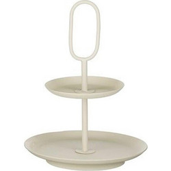 Πιατέλα διώροφη cream Φ36x28cm - Plastona