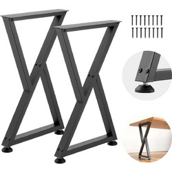 VEVOR Ατσάλινα Πόδια Τραπεζιού Ζ, 740 x 472 mm, Σετ 2 Τεμαχίων, Μαύρα ZTCFKXX8K281P8BDI001V0