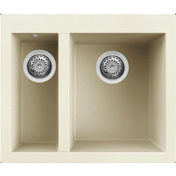 Elleci Quadra 150 Ένθετος Νεροχύτης Γρανίτη Bianco Antico 59x50cm