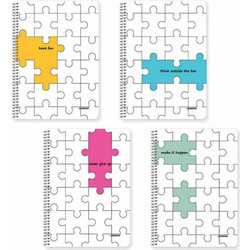 PUZZLE Τετράδιο Σπιράλ Wirelock B5/17Χ25 3 Θέματα (6τμχ)