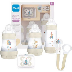 Mam Better Together Easy Start Σετ Πλαστικά Μπιμπερό με Θηλή Σιλικόνης κατά των Κολικών 0m+ Elephant Beige 260ml + 160ml