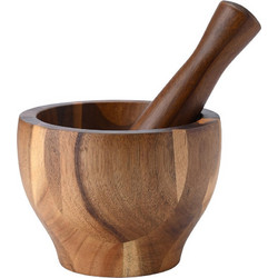 Estia Γουδί Με Γουδοχέρι Allure Ξύλινο Καφέ Φ14x10 Εκ