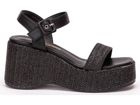 Zak Shoes Καλοκαιρινές Γυναικείες Πλατφόρμες Ψηλές Μαύρες SD35025