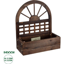 GloboStar Artificial Garden ANTIPAXOS 20476 Επιτοίχιο Ξύλινο Κασπώ Γλάστρα - Flower Pot Καφέ Φ38cm x Υ45cm