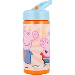 Stor Playground Peppa Pig Kindness Counts Παιδικό Μπουκάλι Πλαστικό BPA Free Πορτοκαλί 410ml