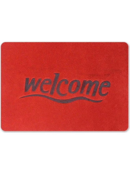 Χαλάκι Εισόδου Welcome Αντιολισθητικό 48x78cm X-6299 - ΚΟΚΚΙΝΟ
