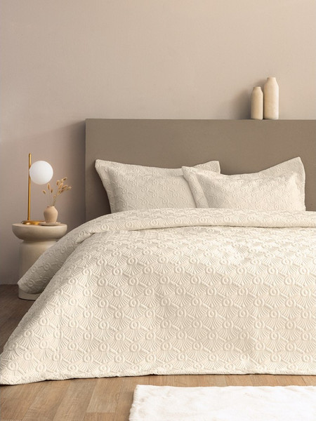 Σετ Κουβερλί King Size 3 Τεμαχίων Palamaiki Wed104 Ecru 240x260