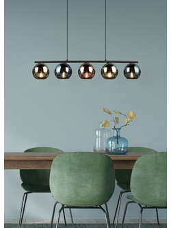 Reality Lighting Sheldon Κρεμαστό Φωτιστικό Οροφής Ράγα Πολύφωτο E14 Μαύρο R31305017