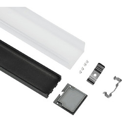 GloboStar(R) SURFACEPENDANT-PROFILE 70866-3M Προφίλ Αλουμινίου - Βάση & Ψύκτρα Ταινίας LED με Λευκό Γαλακτερό Κάλυμμα - Επιφανειακή & Κρεμαστή Χρήση - Πατητό Κάλυμμα - Μαύρο - 3 Μέτρα - Μ300 x Π4.5 x