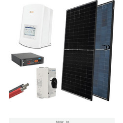 HYBR. SOLAR SYSTEM 1P/3.6kW 580W PANELS WITH BATT