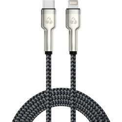 Powertech PTR-0200 Braided USB-C to Lightning Cable 27W 1m Black Grey