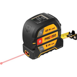 ΜΕΤΡΗΤΗΣ ΑΠΟΣΤΑΣΕΩΝ LASER ΨΗΦΙΑΚΟΣ 40m ΕΠΑΝΑΦΟΡΤΙΖΟΜΕΝΟΣ & ΜΕΤΡΟ ΡΟΛΟ 5m(2 σε 1) PLT40LI PREXISO