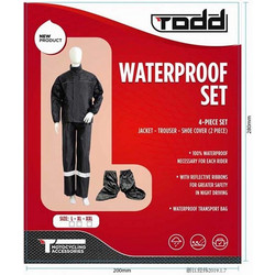 Αδιάβροχο Αντιανεμικό Σετ με Γκέτες Todd Waterproof Set (4τμχ) Μαύρο