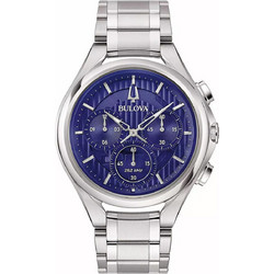 Bulova Ανδρικό Ρολόι Χρονογράφος με Ασημί Μεταλλικό Μπρασελέ 96A302