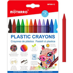 MP Motarro Plastic Crayons Κηρομπογιές Σετ 12τμχ