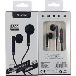 X-ONE K034 Handsfree Earbud 3.5mm Black