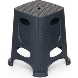Σκαμπό Εξωτερικού Χώρου Rattan Tif Βαρέως Τύπου 37x37x45 εκ. σε ανθρακί χρώμα