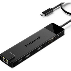 Lemorele TC100 Docking Station 13-σε-1 USB-C Hub με Dual 4K HDMI, VGA, Pd 100W, Ethernet, SD/Tf & Audio για Laptop / Macbook / Surface - (04940)