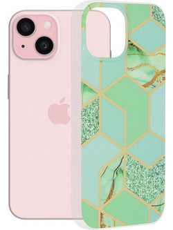 Techsuit(R) Marble Series Θήκη για iPhone 15- Green Hex