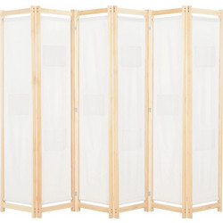 vidaXL Διαχωριστικό Δωματίου με 6 Πάνελ Κρεμ 240x170x4cm Υφασμάτινο 1 τεμ