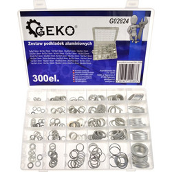 GEKO σετ αλουμινένιες ροδέλες G02824, διάφορα μεγέθη, 300τμχ