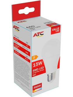 ATC SMD LED Λαμπτήρας A60 230V 15W/1520LM E27 3000K - (ATC-SMD-A60-15W-3K)