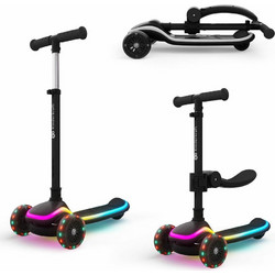 Πατίνι 2 σε 1 με Κάθισμα & LED Φωτισμό Kinderkraft RAKET UP Black