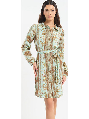 Φόρεμα BLE Mini Σεμιζιέ Με Ethnic Print & Ζώνη