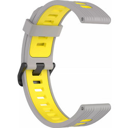 Techsuit Watchband W002 Λουράκι Σιλικόνης Grey / Yellow (Universal 20mm)