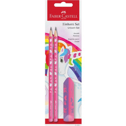 Faber Castell Σετ 2 Μολύβια HB Και Γόμα Unicorn