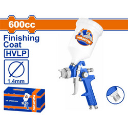 WADFOW Πιστόλι βαφής άνω δοχείο πλαστικό HVLP 600cc / 1.4mm (WGA1506)