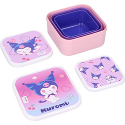 Vadobag Kuromi Fresh Bites 3in1 Παιδικό Σετ Δοχείο Φαγητού