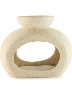 Medium Oval Pebble Ceramic Oil Burner White Ancient Wisdom