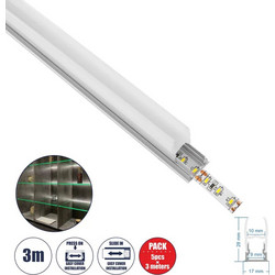 Προφίλ Αλουμινίου Ψύκτρα LED 3M Πακέτο 5 Τεμ