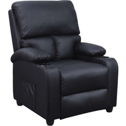 Zita Plus Πολυθρόνα Relax Δερματίνη Μαύρη 15.0010