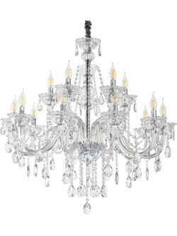 Artekko Chandelier Rea Πολυέλαιος 15φωτος Ε14 με Διάφανο Κρύσταλλο (87x87x100)cm