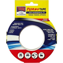 Turbo Αυτοκόλλητη Ταινία Διπλής Όψης Διάφανη 19mm x 10m