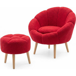 Sofa Del Atelier Πολυθρόνα Με Υποπόδιο Lida (Σετ 2Τμχ) 251BLS1141 75x42x100/45x45cm Fuchsia