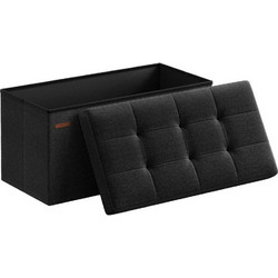 Songmics Αναδιπλούμενος Πάγκος Αποθήκευσης - 76 x 38 x 38 - Μαύρο - (ULSF047B01)