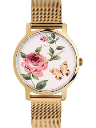 Timex Γυναικείο Ρολόι με Χρυσό Μεταλλικό Μπρασελέ TW2U19100D7