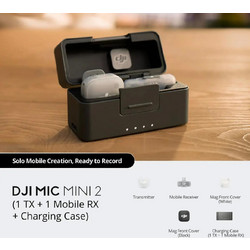 DJI Mic Mini 2S Ασύρματο Μικρόφωνο Πέτου Δημοσιογραφικό 1 TX + 1 Mobile RX + Charging Case)