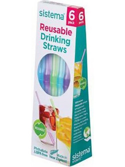 Επαναχρησιμοποιήσιμα Καλαμάκια 6 τεμ Reasable Drinking Straws, Sistema