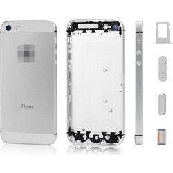 Πίσω Καπάκι Μπαταρίας για iPhone 5 με Logo / Πλήκτρα και Βάση για SIM Υψηλής Ποιότητας - Ασημί