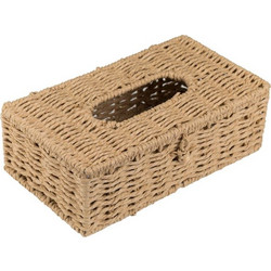 Premium Θήκη για Χαρτομάντηλα Ψάθινη 26x15x8.5cm