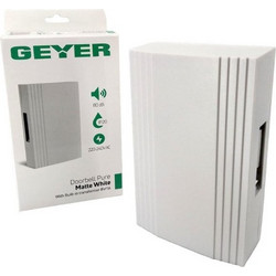 Κουδούνι Πόρτας Pure 80dB με μετασχηματιστή 8V/1A λευκό ματ