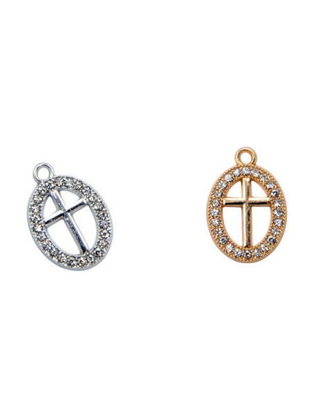 ΜΕΤΑΛΛΙΚOΣ ΣΤΑΥΡΟΣ ΟΒΑΛ ΜΕ ΣΤΡΑΣΑΚΙΑ 11mm x 16mm 0518075 - ΑΣΗΜΙ
